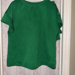 Green Textured Short Sleeve Top/Shorts set from Amazon